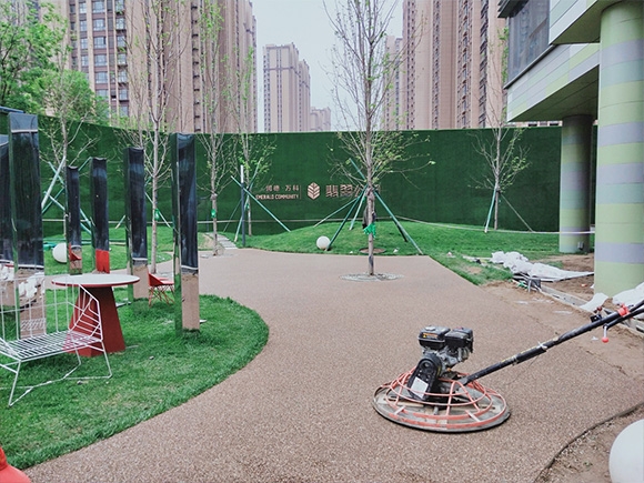 北京胶粘石地面-万科翡翠公园
